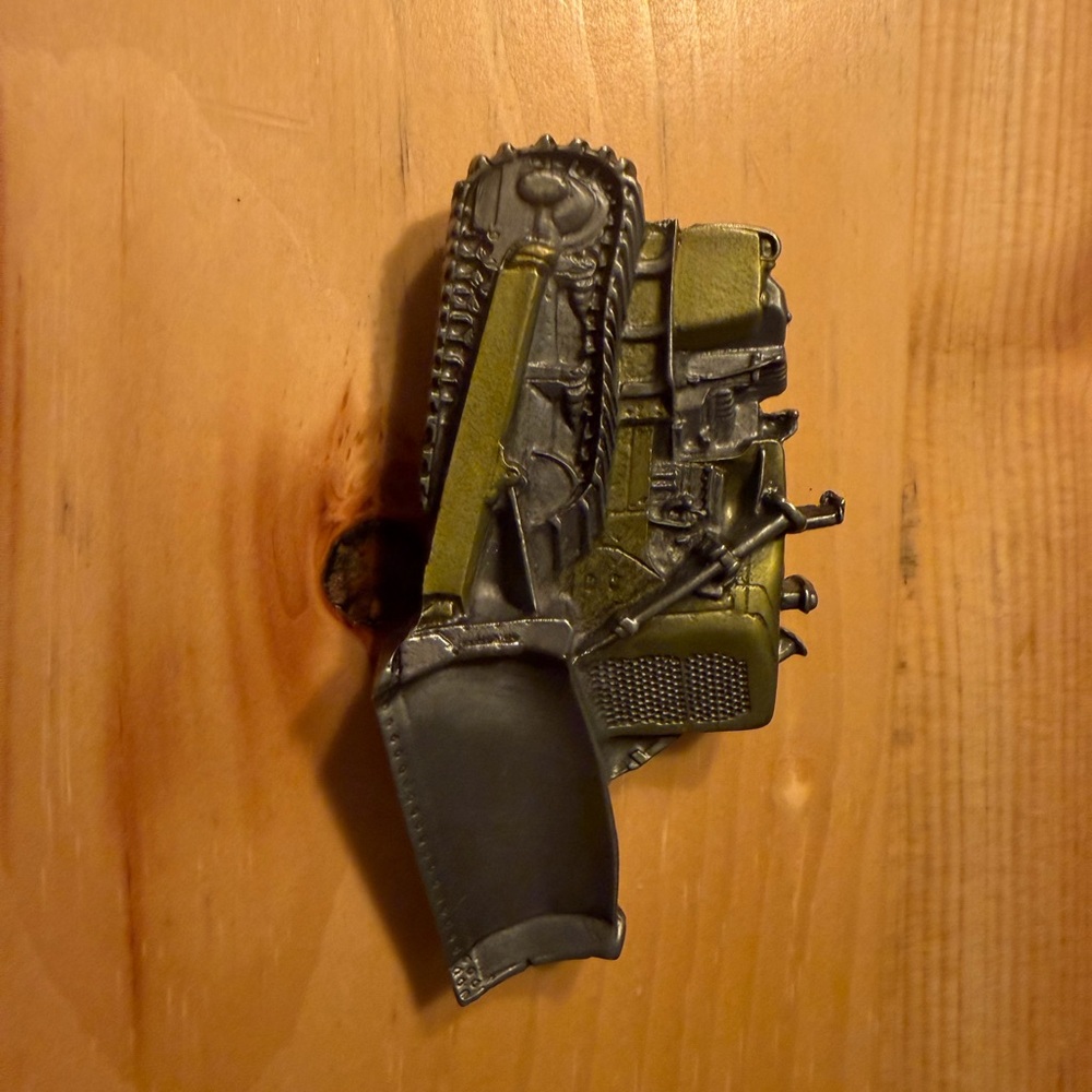 Source Unknown Olive and Black Tractor belt buckle